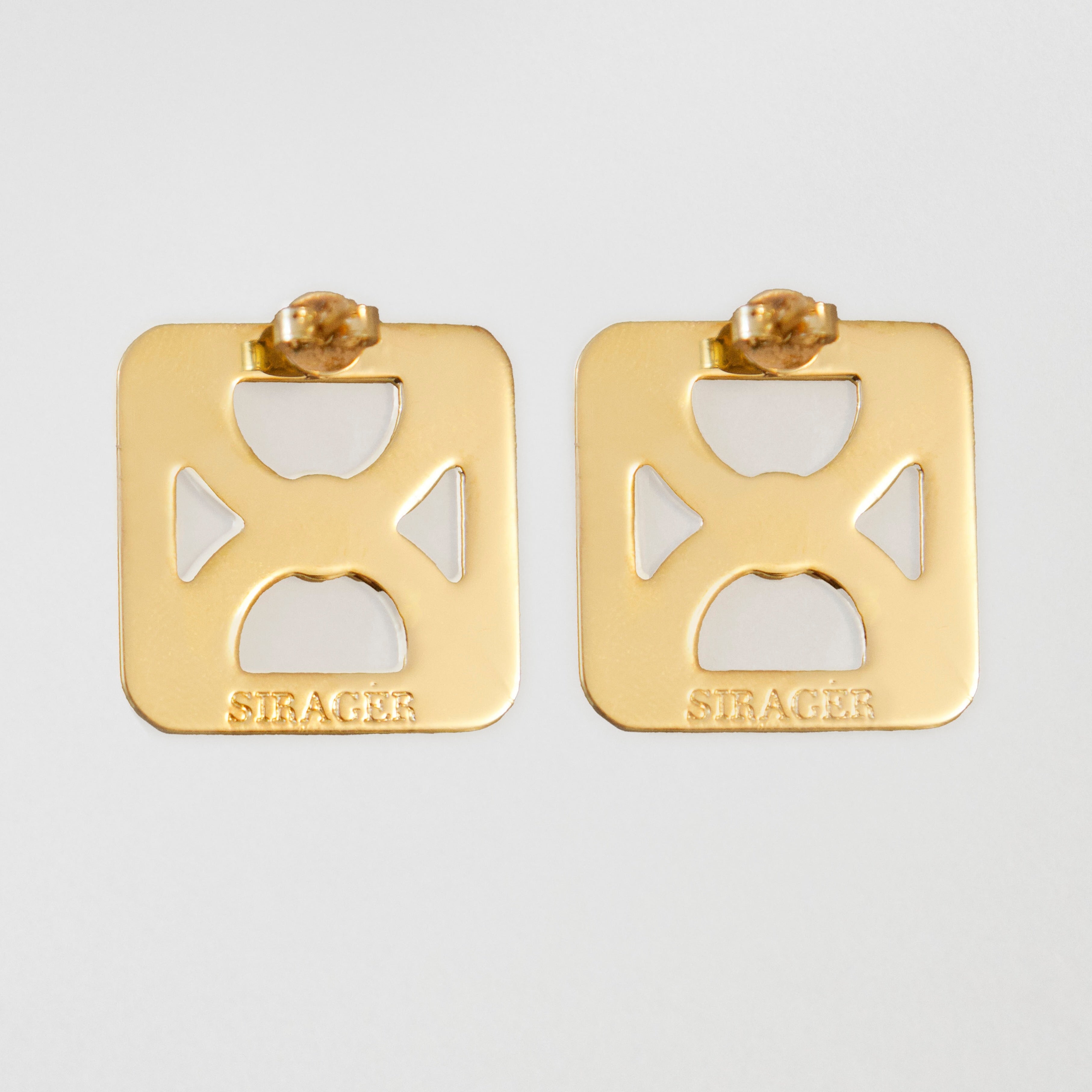 Chaise Earrings Brass