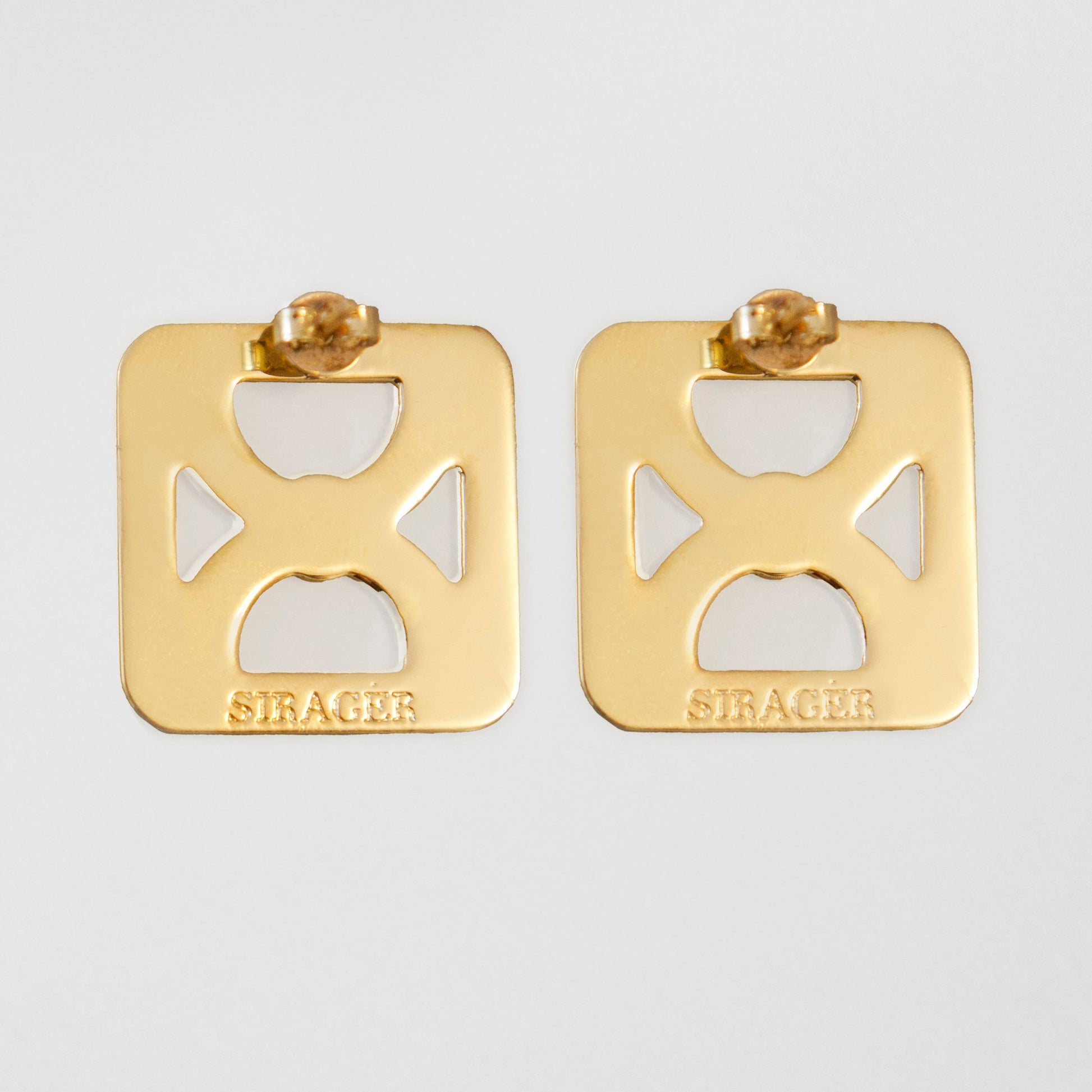 Chaise Earrings Brass