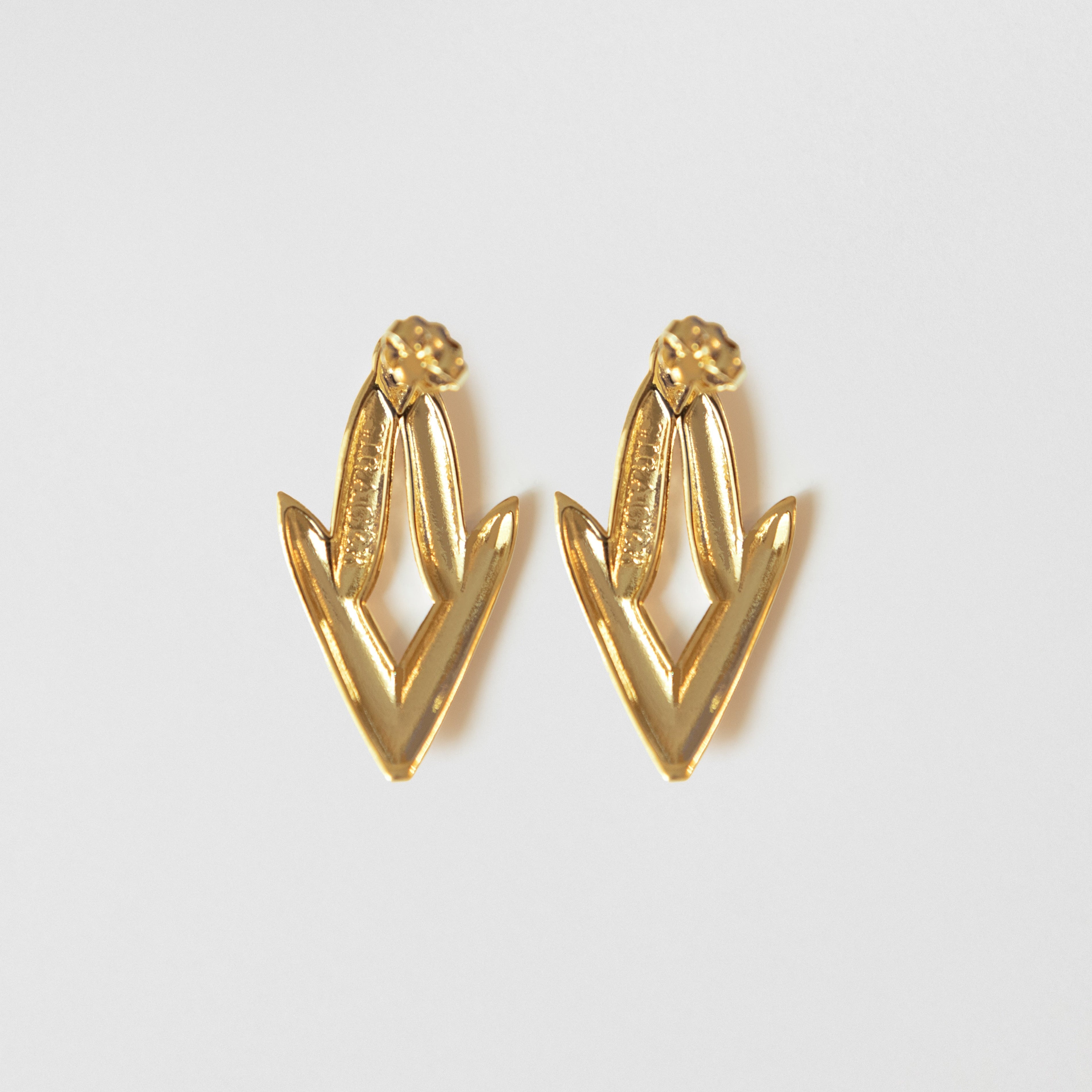 Tulips Earrings Brass