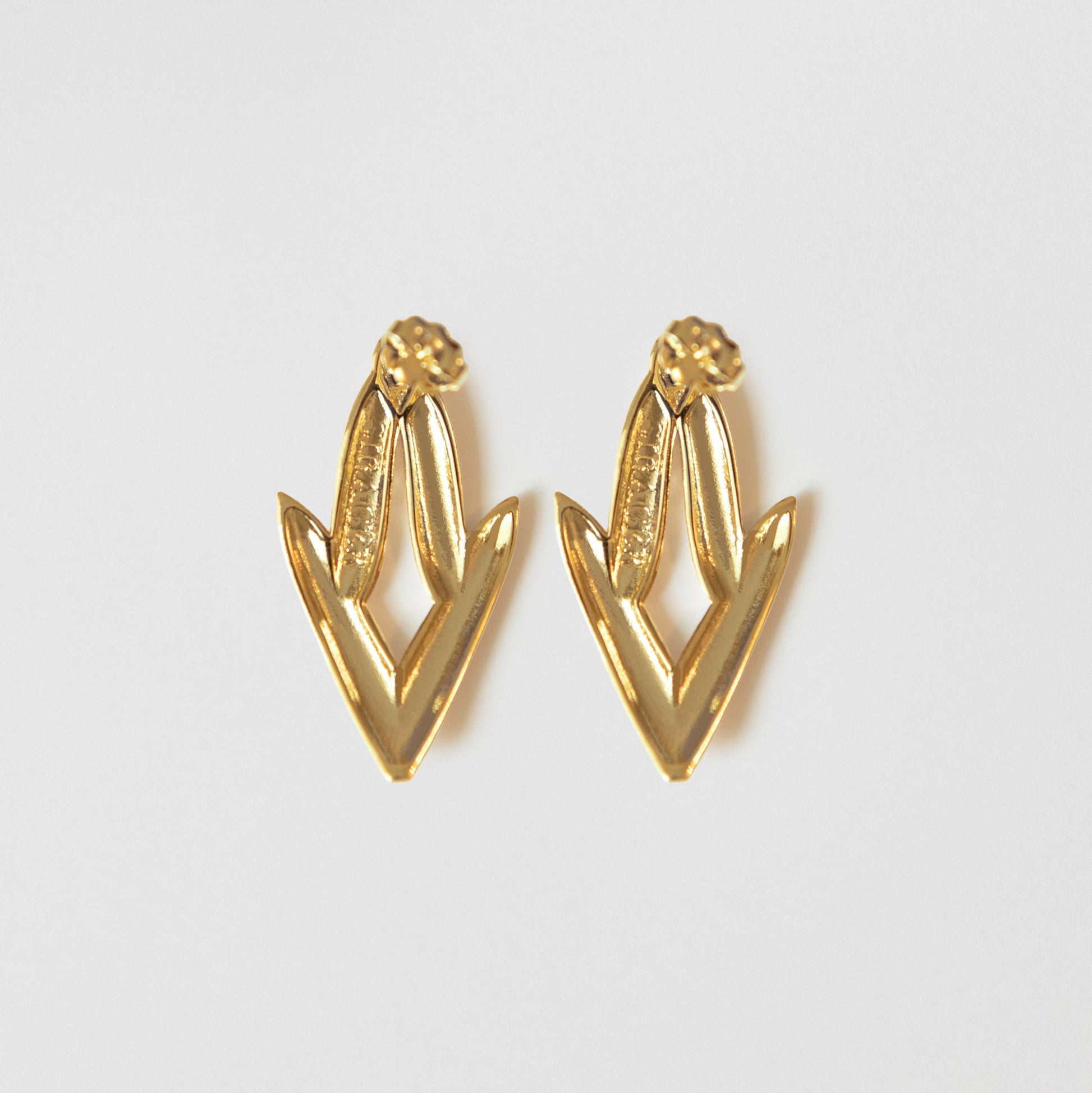 Tulips Earrings Brass